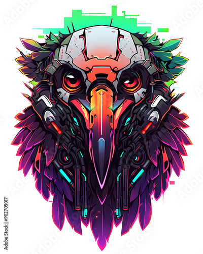 Vulture Bird mechanical cyborg mecha robot illustration photo