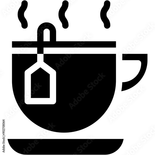 Vector Icon Hot Drink, Tea, Tea Bag, Tea Mug, Cup