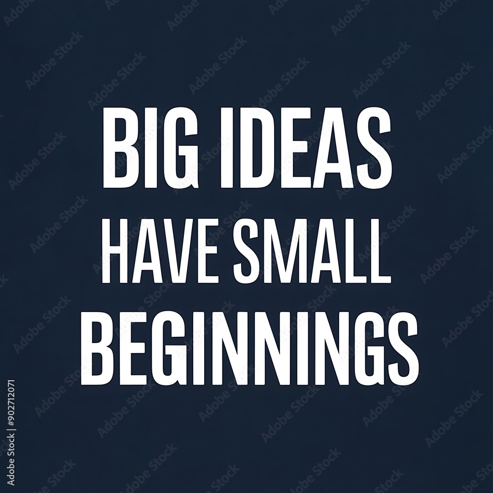 Big Ideas Have Small Beginnings colorful background and text (T-shirt Design Motivational Quote, Illustration ,Typography)