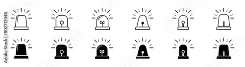 Emergency SOS siren icon. Alert light bulb icons collection. SOS siren icons set. Vector EPS10