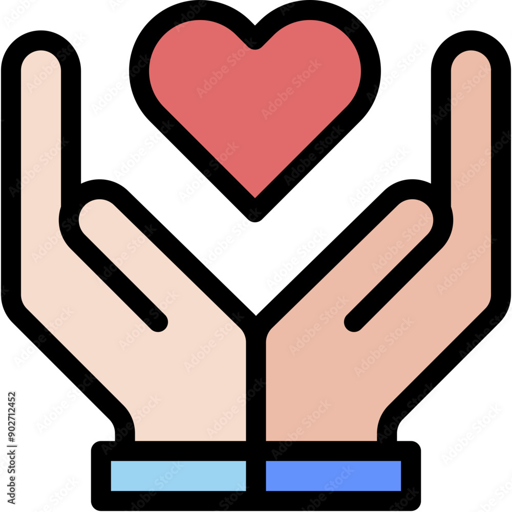 Vector Icon Love, Heart, Help, Hand, Charity Vector Icon Love, Heart, Help, Hand, Charity