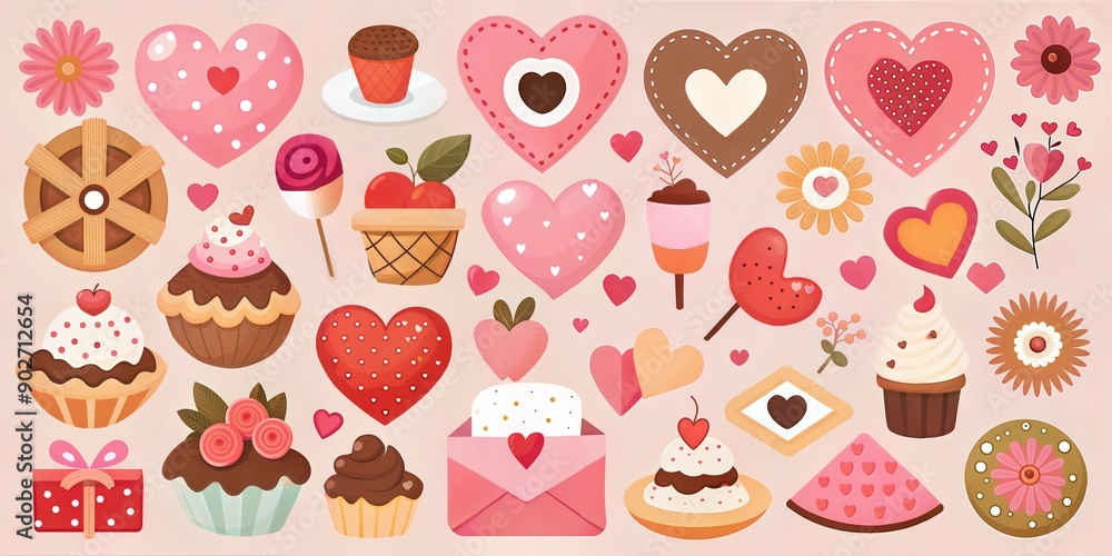 Valentine's Day heart and love elements Valentine's Day heart and love elements