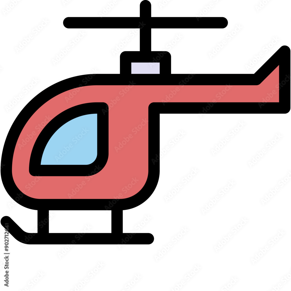 Naklejka premium Vector Icon Helicopter, Aircraft, Helicopter, Chopper, Flight