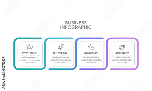 4 Steps or Options infographic design template. Diagram, Annual report, Banner, Business presentation and Workflow. Vector illustration.