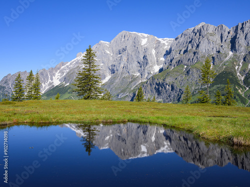 The Hochkoenig mountain on a sunny day in summer photo