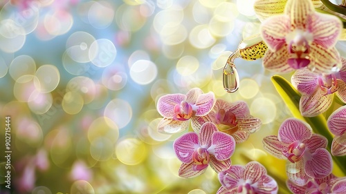 orchid extract in a small bottle, Generative AI,