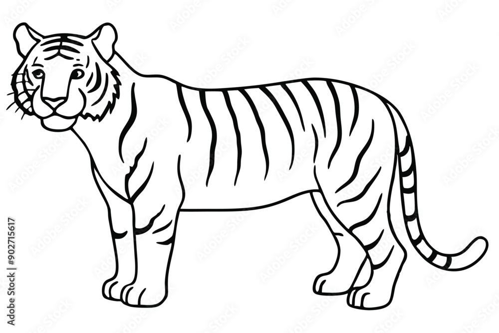 Fototapeta premium Tiger line art illustration Design Concepts