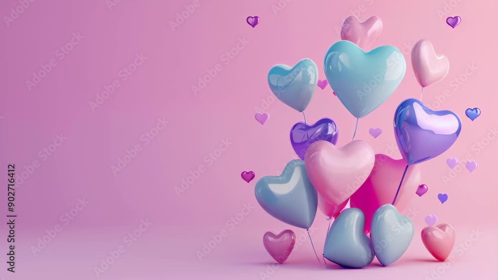 Vibrant heartshaped balloons in soft and pastel colors designed specifically for festive and joyful occasions Vibrant heartshaped balloons in soft and pastel colors designed specifically for festive and joyful occasions