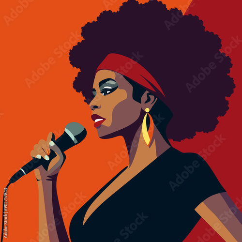 black hip-hop gangsta girl vector illustration