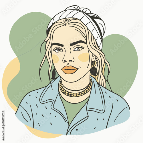 black hip-hop gangsta girl vector illustration