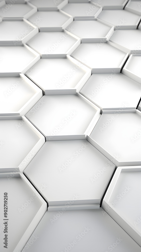 Naklejka premium Digital white 3d honeycomb structure hexagonal graphic poster background