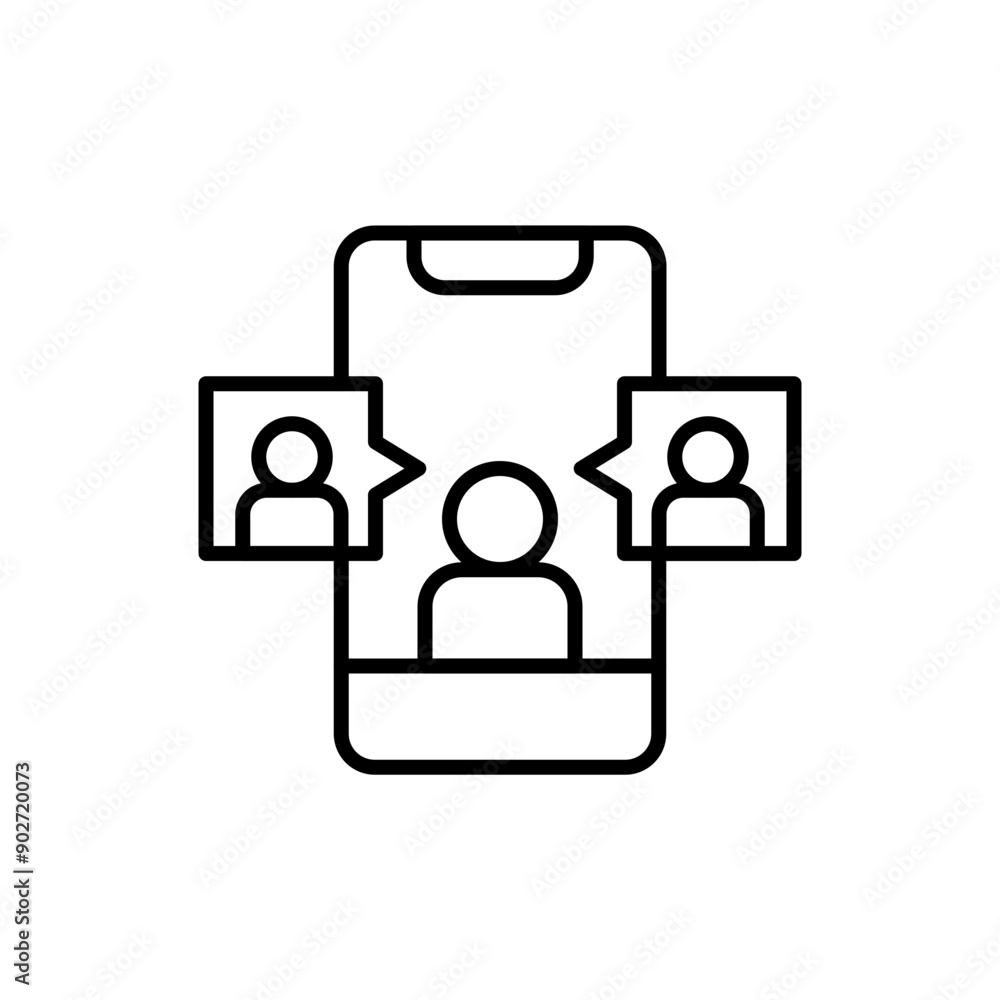 Mobile event outline icons, minimalist vector illustration ,simple transparent graphic element .Isolated on white background Mobile event outline icons, minimalist vector illustration ,simple transparent graphic element .Isolated on white background