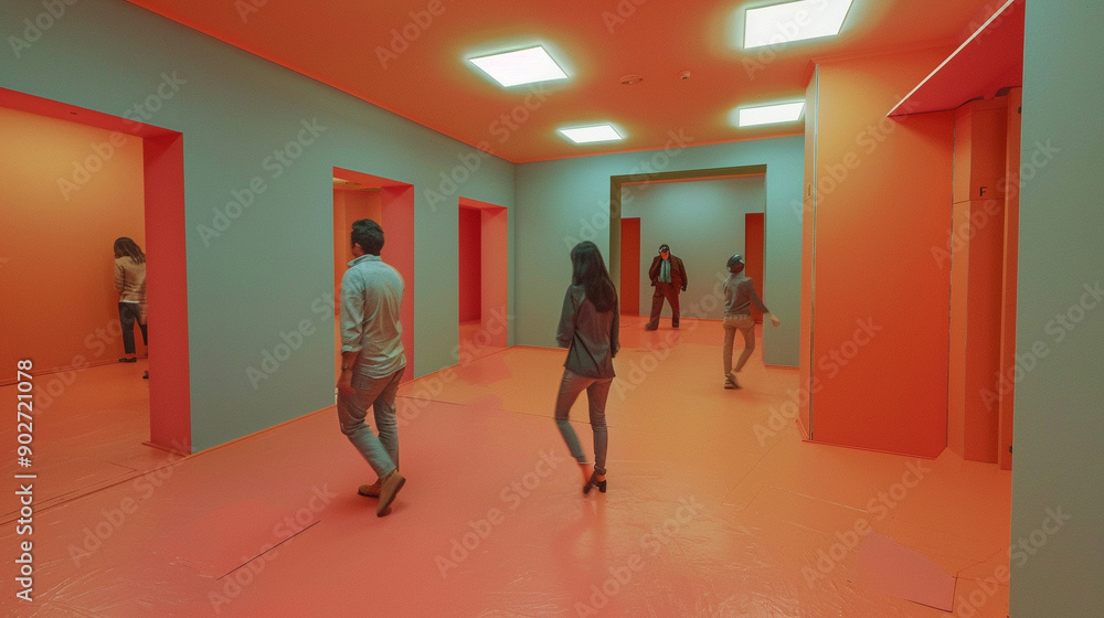 the Ames Room where people appear to change size as they move within it the Ames Room where people appear to change size as they move within it