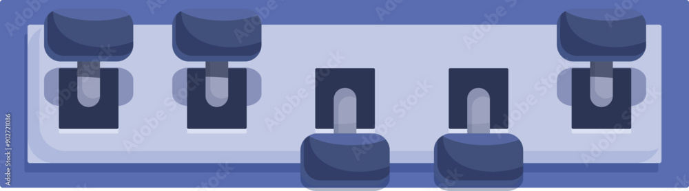 Top view of modern office desk with chairs for coworkers team working together