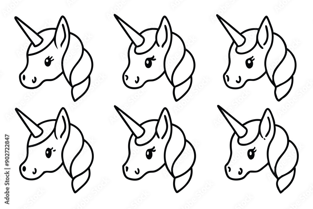 Unicorn head line art illustration Design Concepts Unicorn head line art illustration Design Concepts