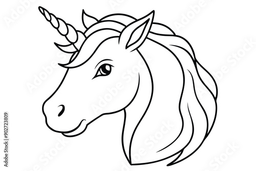 Unicorn head line art illustration Design Concepts