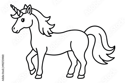 Unicorn line art illustration Design Concepts
