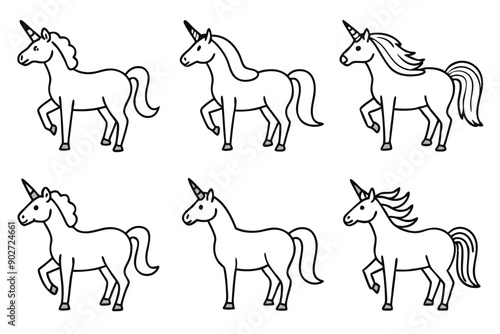 Unicorn line art illustration Design Concepts