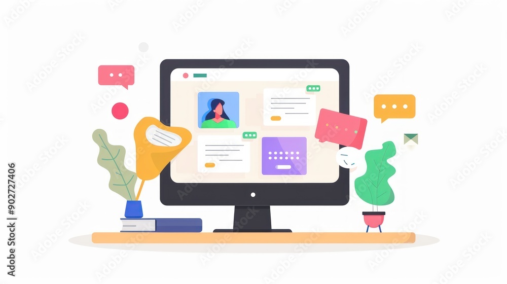 Online platform displaying a live webinar conference Online platform displaying a live webinar conference
