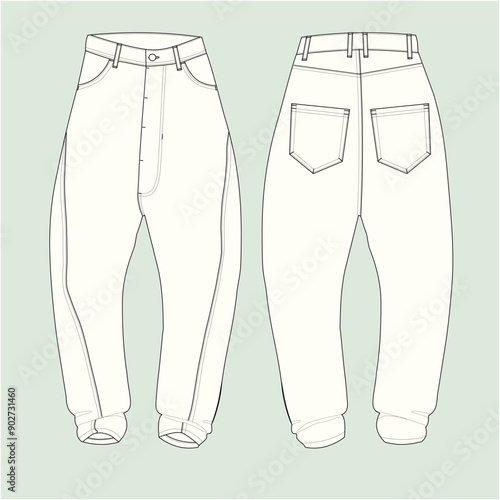 silhouette twisted seam jeans, high waisted jeans, outline jeans