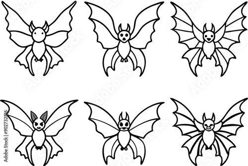 Winged line art illustration Design Concepts