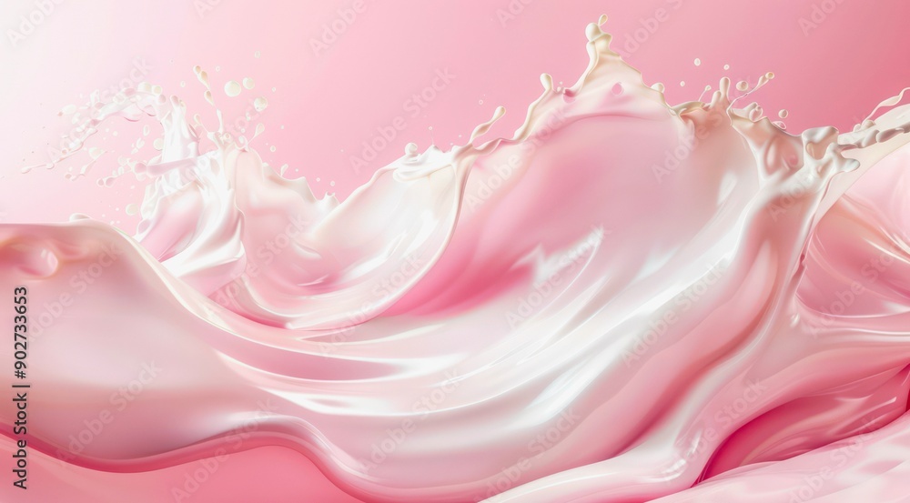Splash of white liquid or milk on pink background. Abstract wallpaper design. Splash of white liquid or milk on pink background. Abstract wallpaper design.