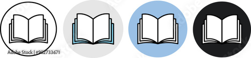 Open book icon set vector illustration education icon for school, college, university  