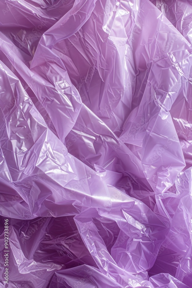 A stack of purple plastic bags sitting on a table A stack of purple plastic bags sitting on a table