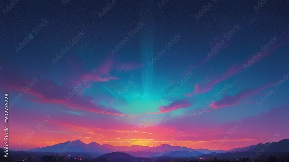 Fototapeta premium sunset over the mountains