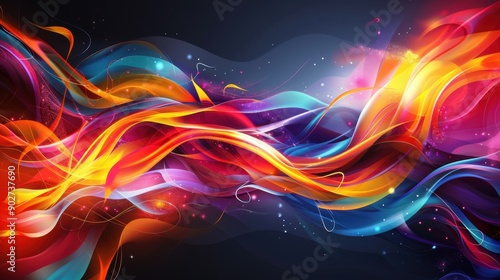 Creative artistic background with vibrant colors and dynamic shapes.