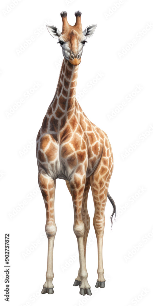 Fototapeta premium PNG Full body giraffe wildlife animal mammal.