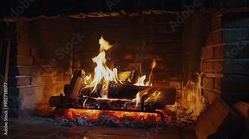 Cozy relaxing fireplace tv screen saver a looping clip of a fireplace log fire