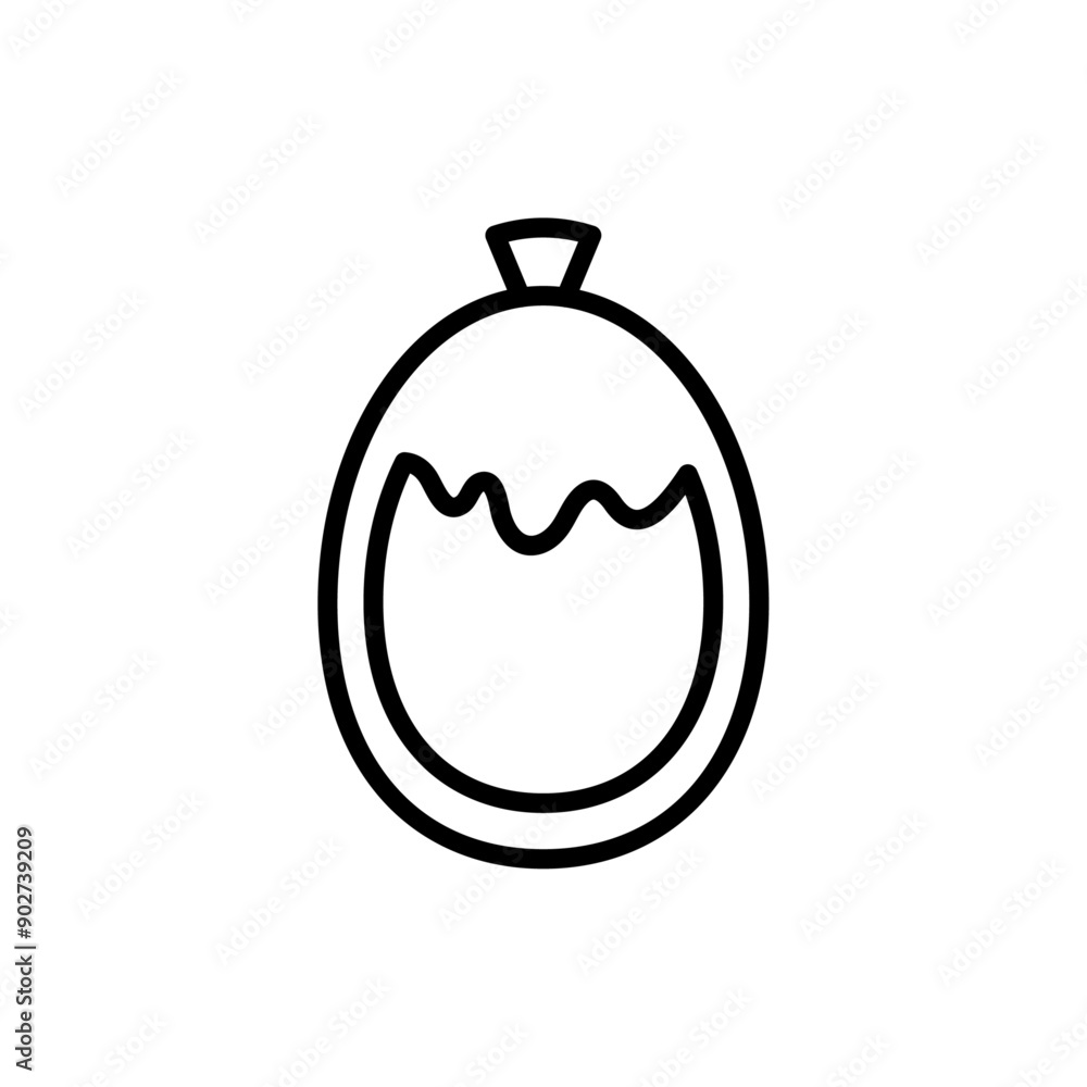 Water balloon line icon on white background. Water balloon line icon on white background.