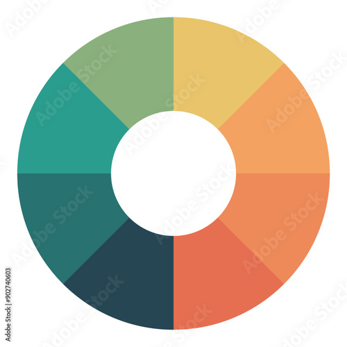 Pie chart infographic template.Colorful pie chart icon on white background.Vector illustration.