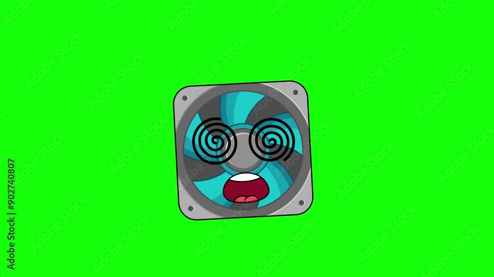 computer fan Face with spiral eyes, hypnotized expression computer fan Face with spiral eyes, hypnotized expression
