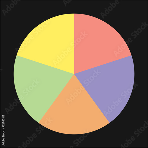 Free Download Pie chart infographic template.Colorful pie chart icon on black background.Vector illustration. - GFXLoad