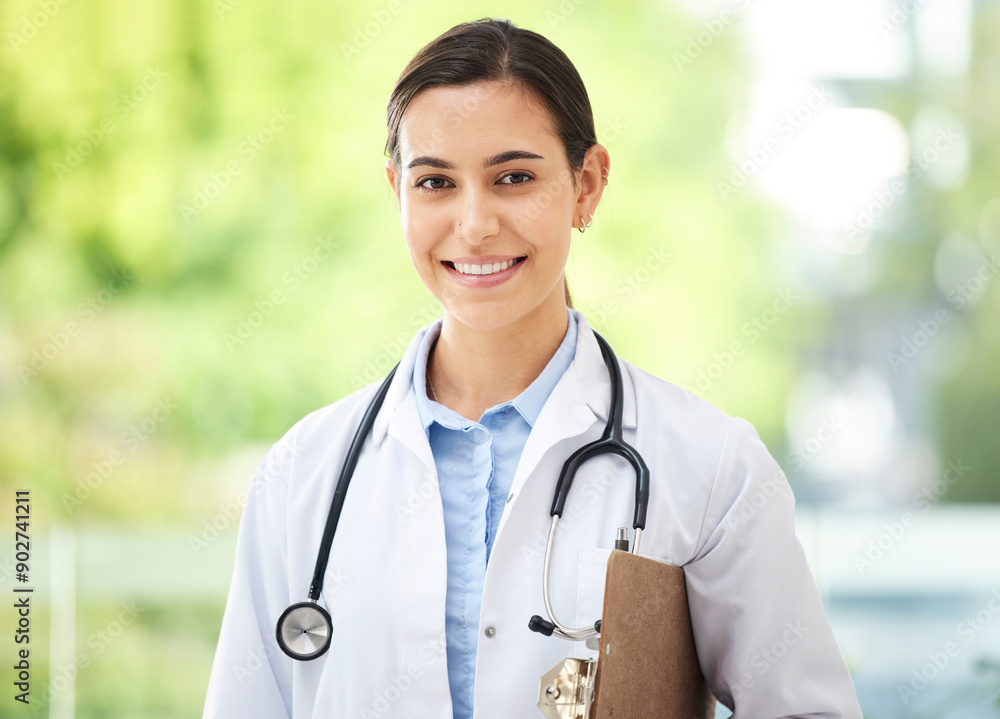 Medicine, doctor or portrait of woman with clipboard, smile or confidence in healthcare service at hospital. Pride, checklist and medical professional in clinic with info for health, wellness or care Medicine, doctor or portrait of woman with clipboard, smile or confidence in healthcare service at hospital. Pride, checklist and medical professional in clinic with info for health, wellness or care