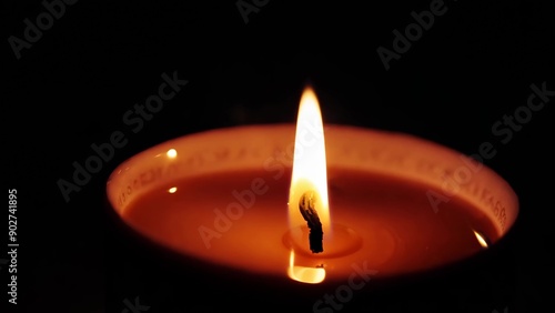 Close-up of a candle flame in photo