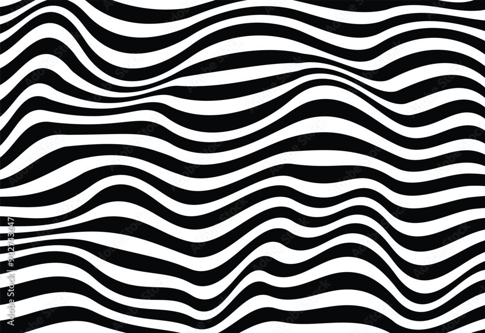 Black & white seamless pattern with abstract curved lines. Op art, optical illusion. Modern design, graphic texture. Black & white seamless pattern with abstract curved lines. Op art, optical illusion. Modern design, graphic texture.