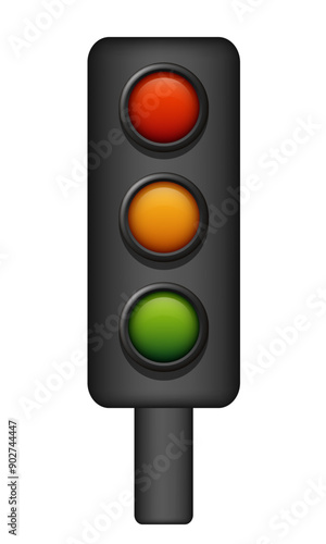 Traffic light. Vector clipart isolated on white background.