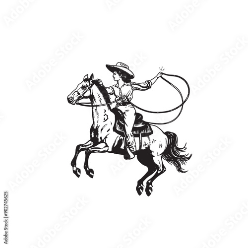 Retro Rodeo Cowgirl