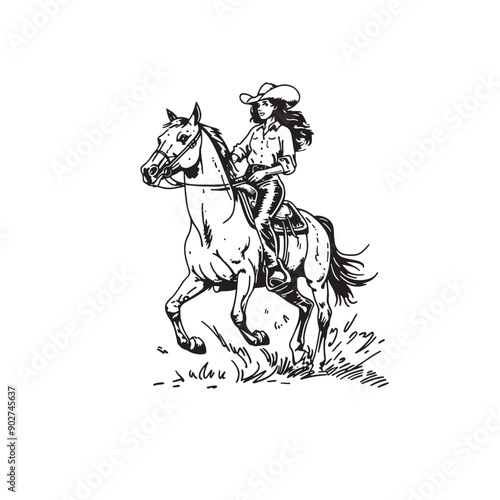 Retro Rodeo Cowgirl