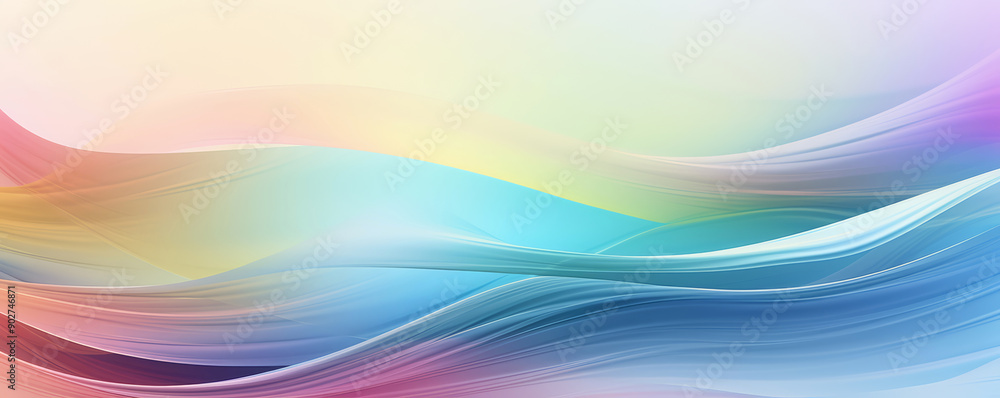 Obraz premium Minimalistic background with soft pastel waves creating a serene and tranquil design, calming decorative elements background