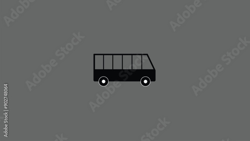 Abstract bus icon simple,  mini bus simple icon design.