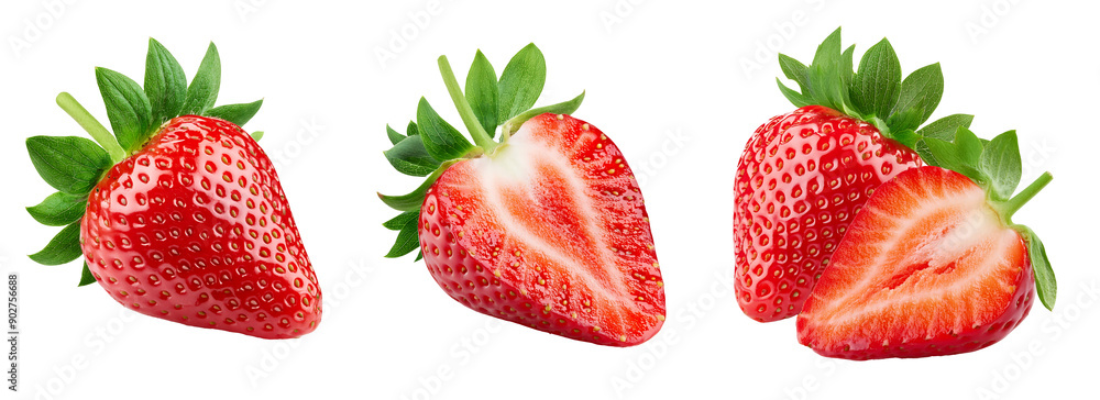 Fresh, sweet, red strawberries isolated on white background. Fresh, sweet, red strawberries isolated on white background.