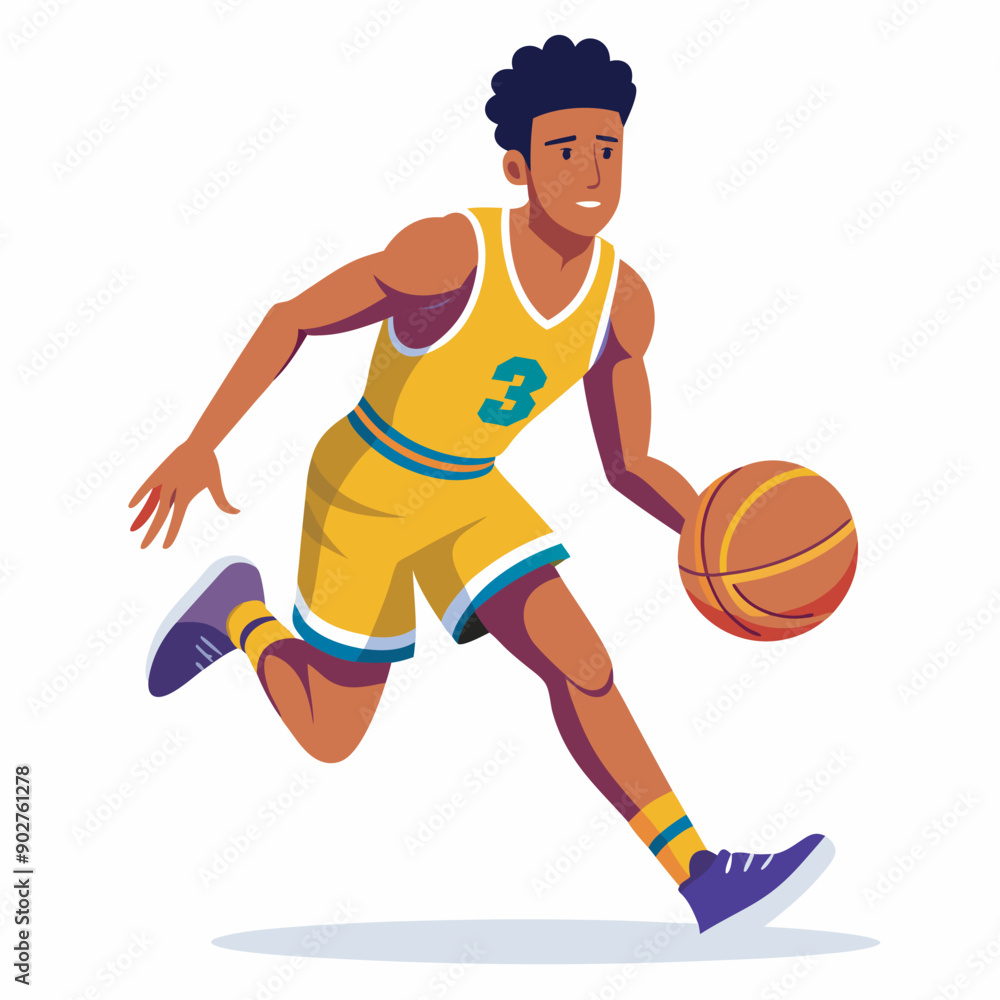 basketball player flat vector illustration design basketball player flat vector illustration design