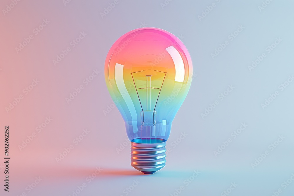 Pink and yellow lightbulb with gradient background highlighting modern design and creativity. Pink and yellow lightbulb with gradient background highlighting modern design and creativity.