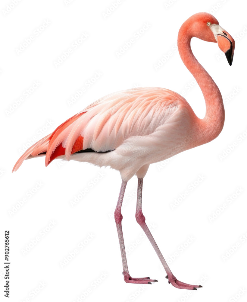 Fototapeta premium PNG Caribbean flamingo animal bird white background.
