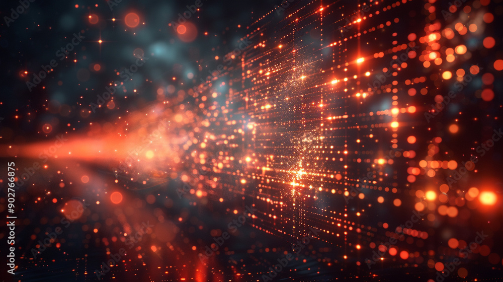 A bright orange and blue background with a lot of dots A bright orange and blue background with a lot of dots