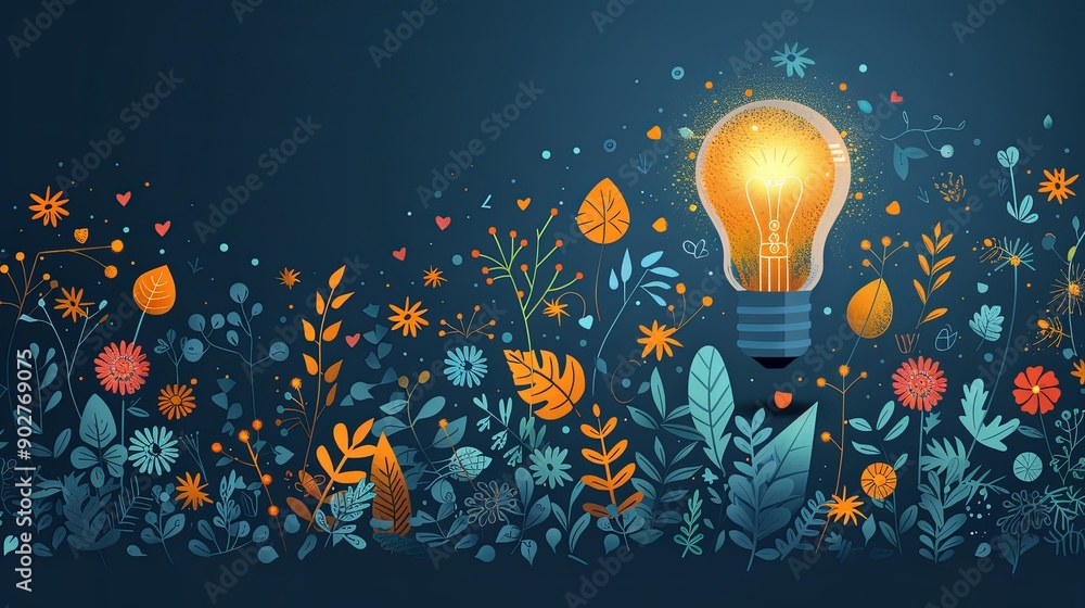 vector, illustration, Brainstorming office team with new idea generating process tiny person concept, transparent background. Creative and innovative marketing discussion and conversation illustration